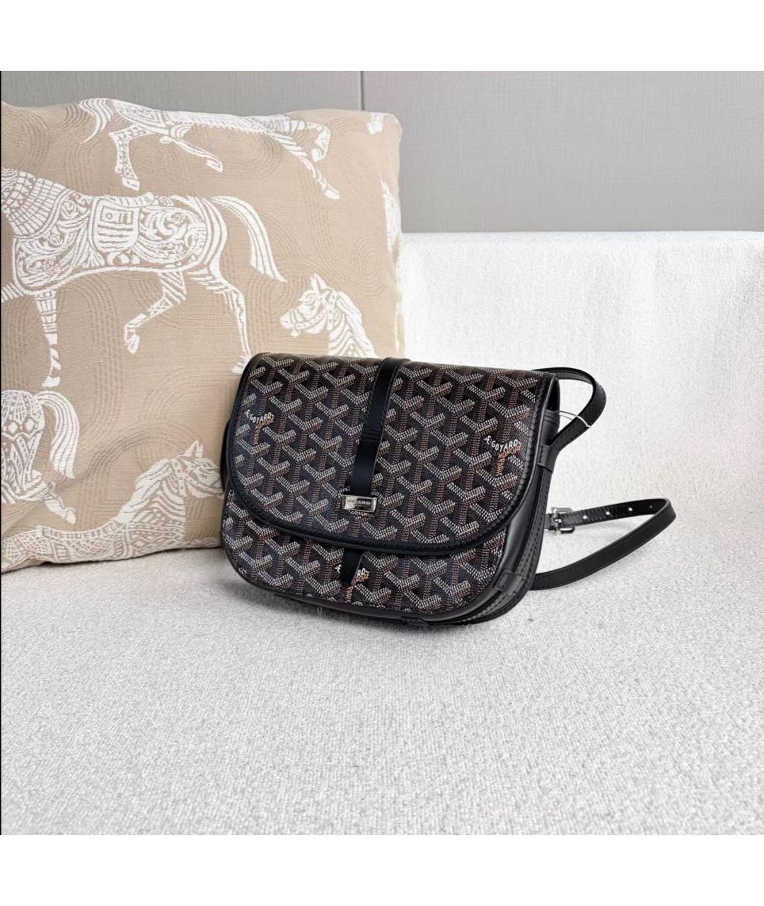 GOYARD Черная кожаная сумка через плечо, фото 2