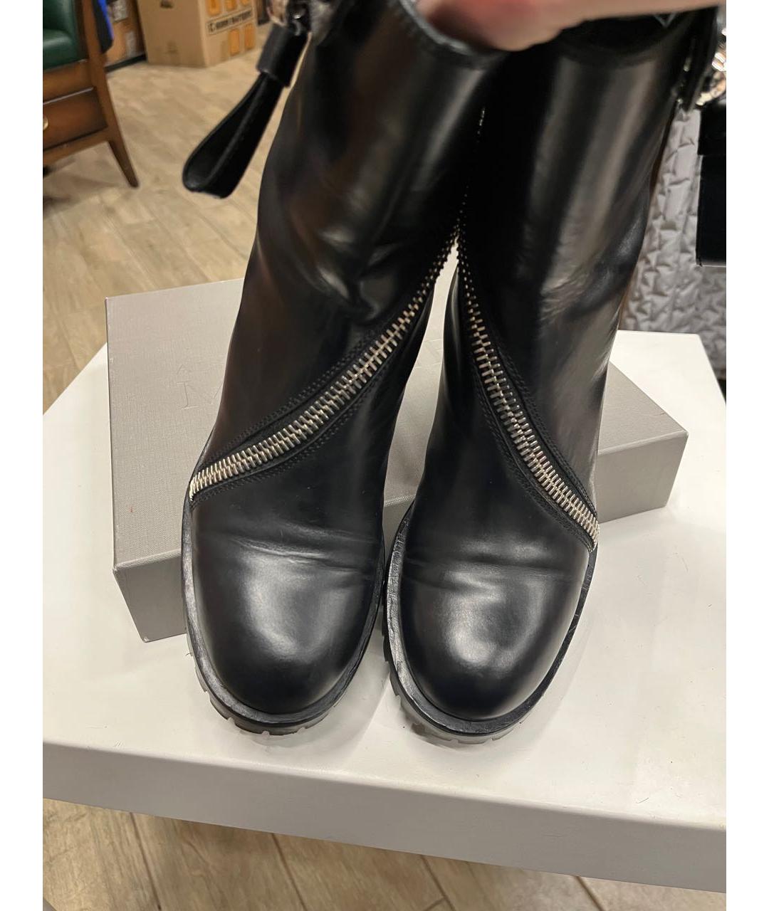 ALEXANDER MCQUEEN Черные кожаные полусапоги, фото 5
