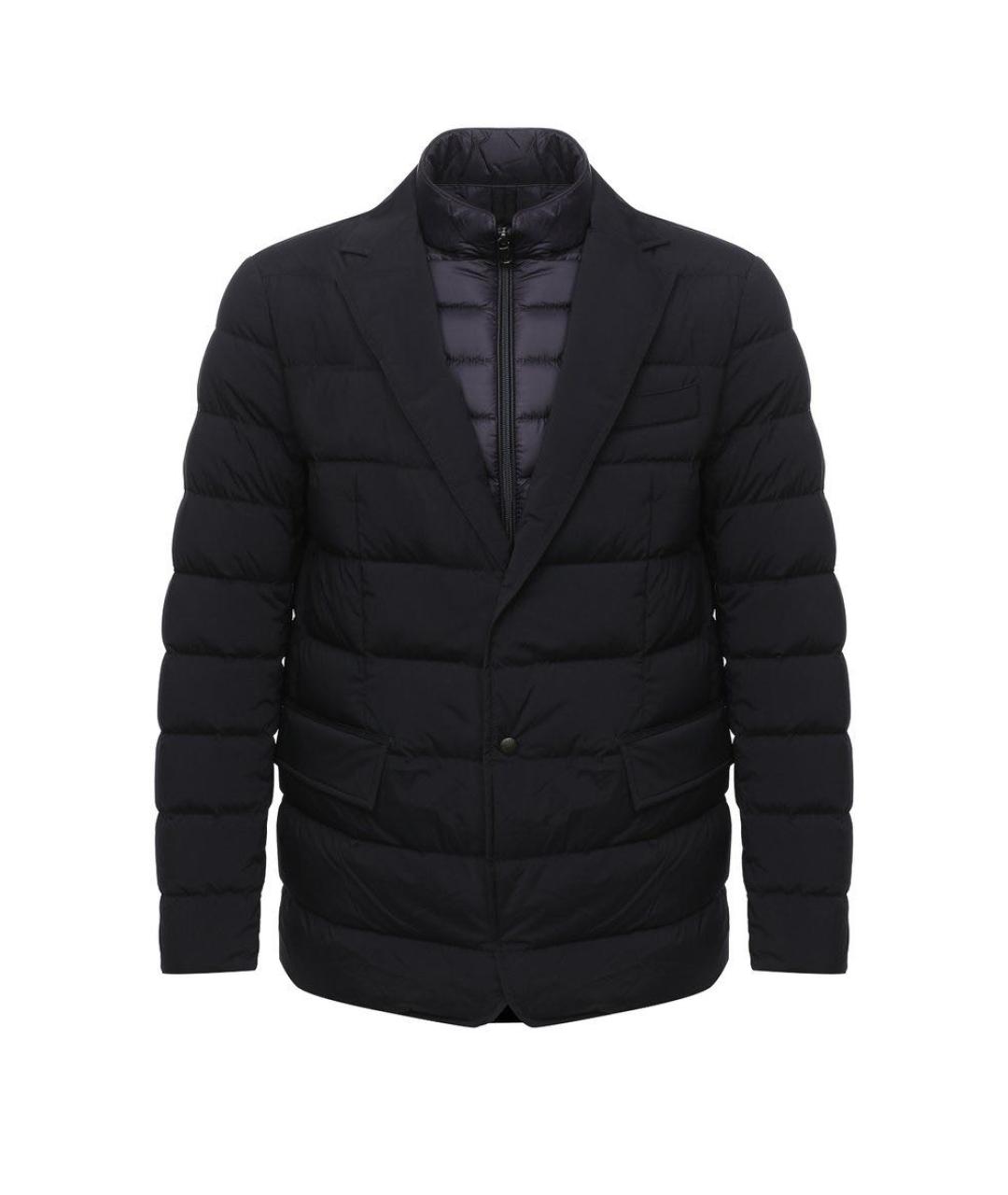 MONCLER Темно-синий полиамидовый пуховик, фото 9