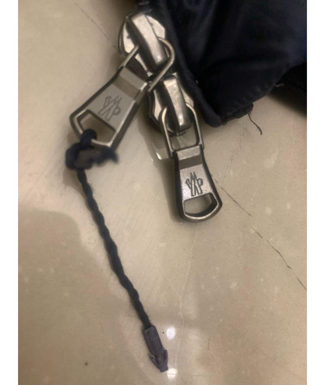 MONCLER Темно-синий полиамидовый пуховик, фото 6