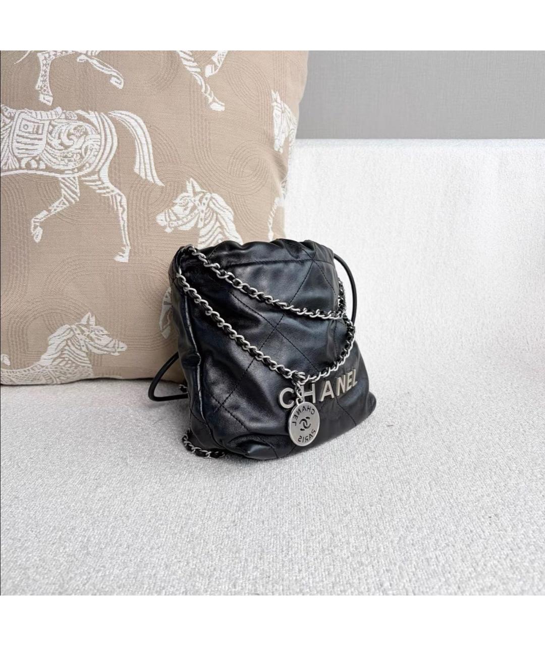 CHANEL Черная кожаная сумка тоут, фото 6