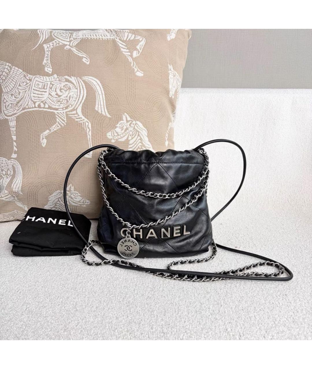 CHANEL Черная кожаная сумка тоут, фото 2