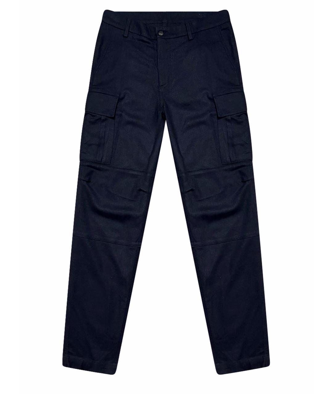 ELEVENTY Темно-синие шерстяные повседневные брюки, фото 1