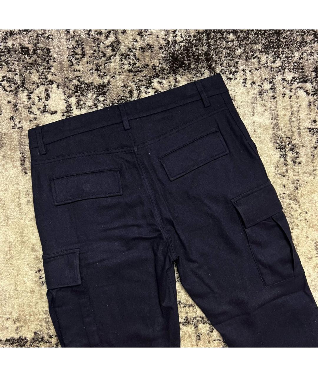 ELEVENTY Темно-синие шерстяные повседневные брюки, фото 5