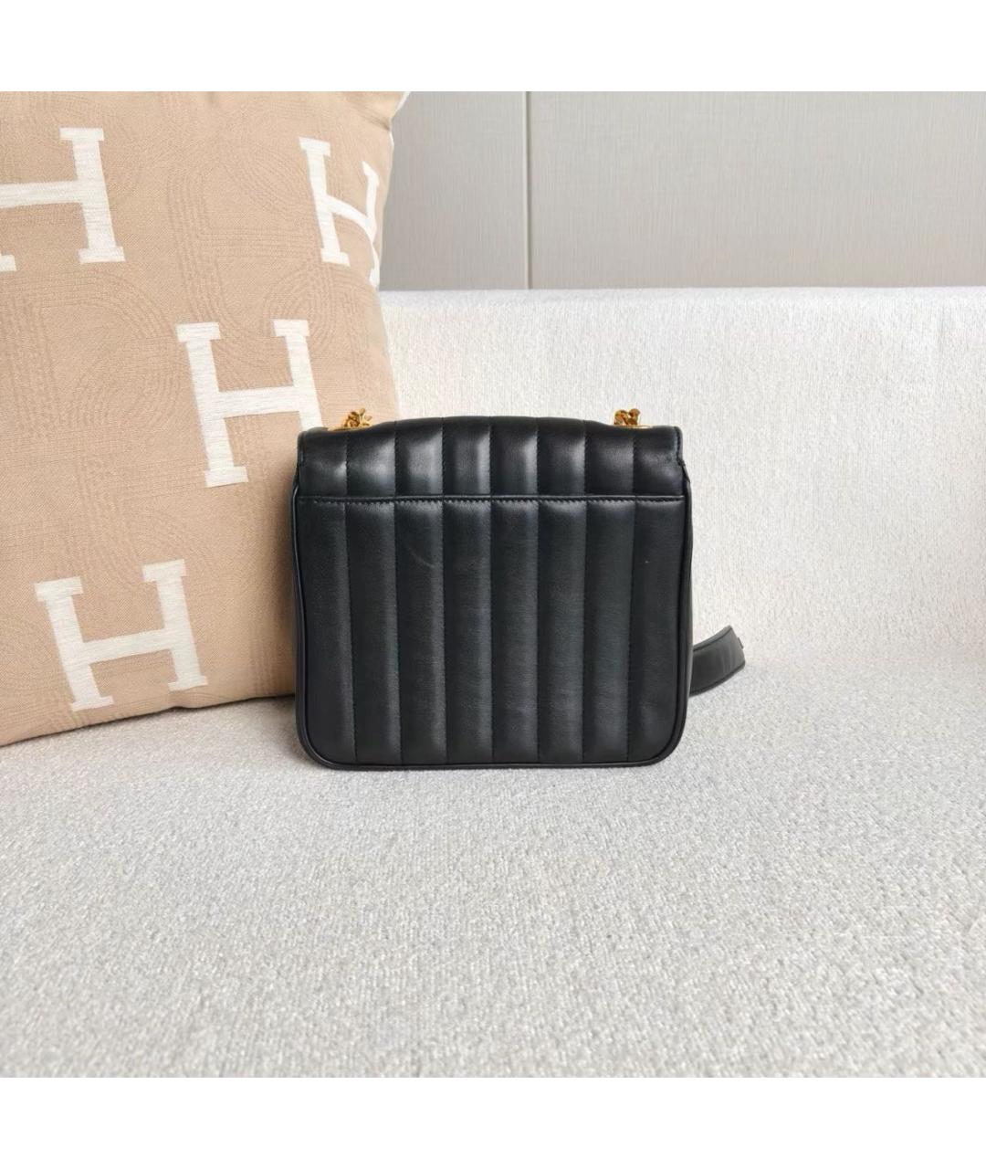 SAINT LAURENT Черная кожаная сумка через плечо, фото 3