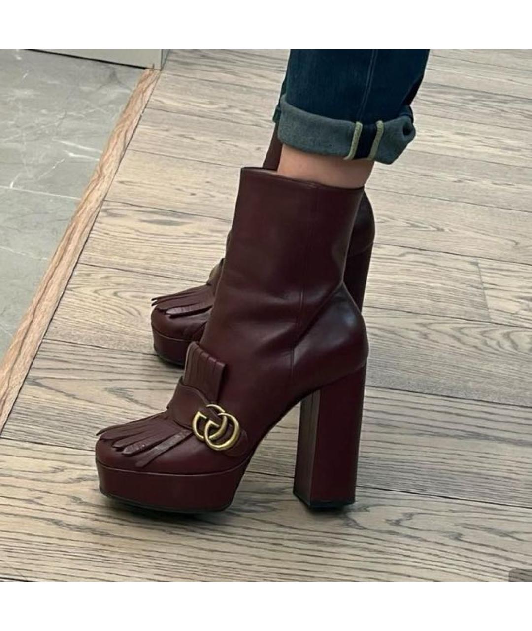 GUCCI Черные кожаные ботильоны, фото 5