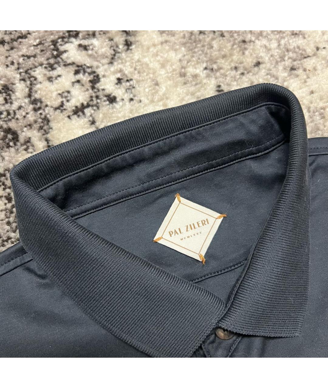 PAL ZILERI Серое хлопковое поло с коротким рукавом, фото 3