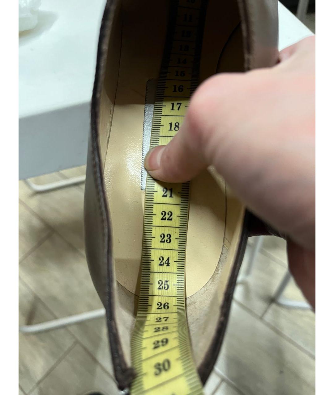 JIMMY CHOO Коричневые кожаные ботильоны, фото 7