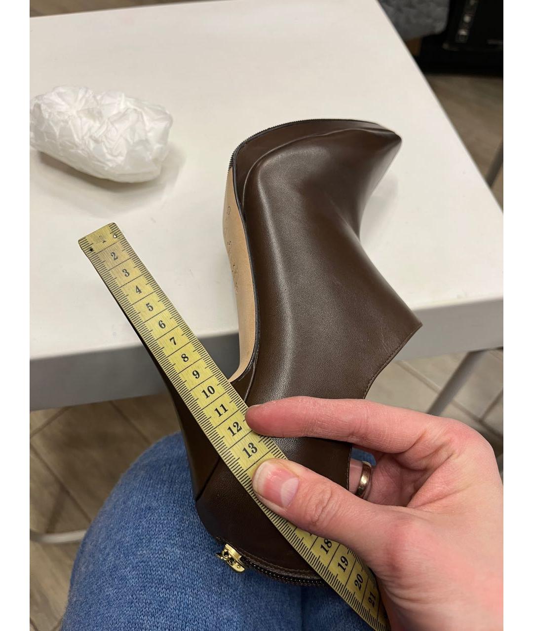 JIMMY CHOO Коричневые кожаные ботильоны, фото 6