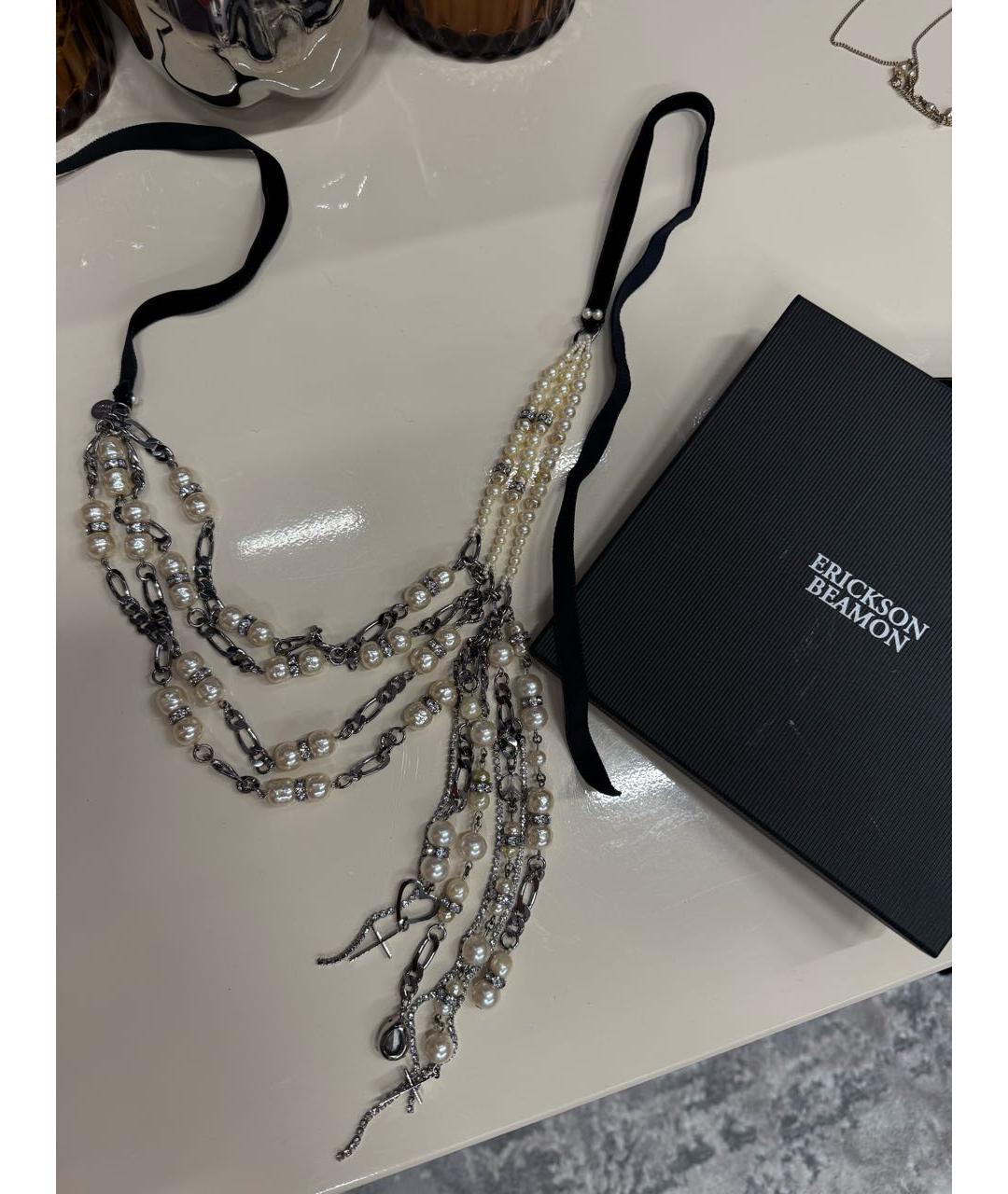 ERICKSON BEAMON Бежевое колье из бисера, фото 5