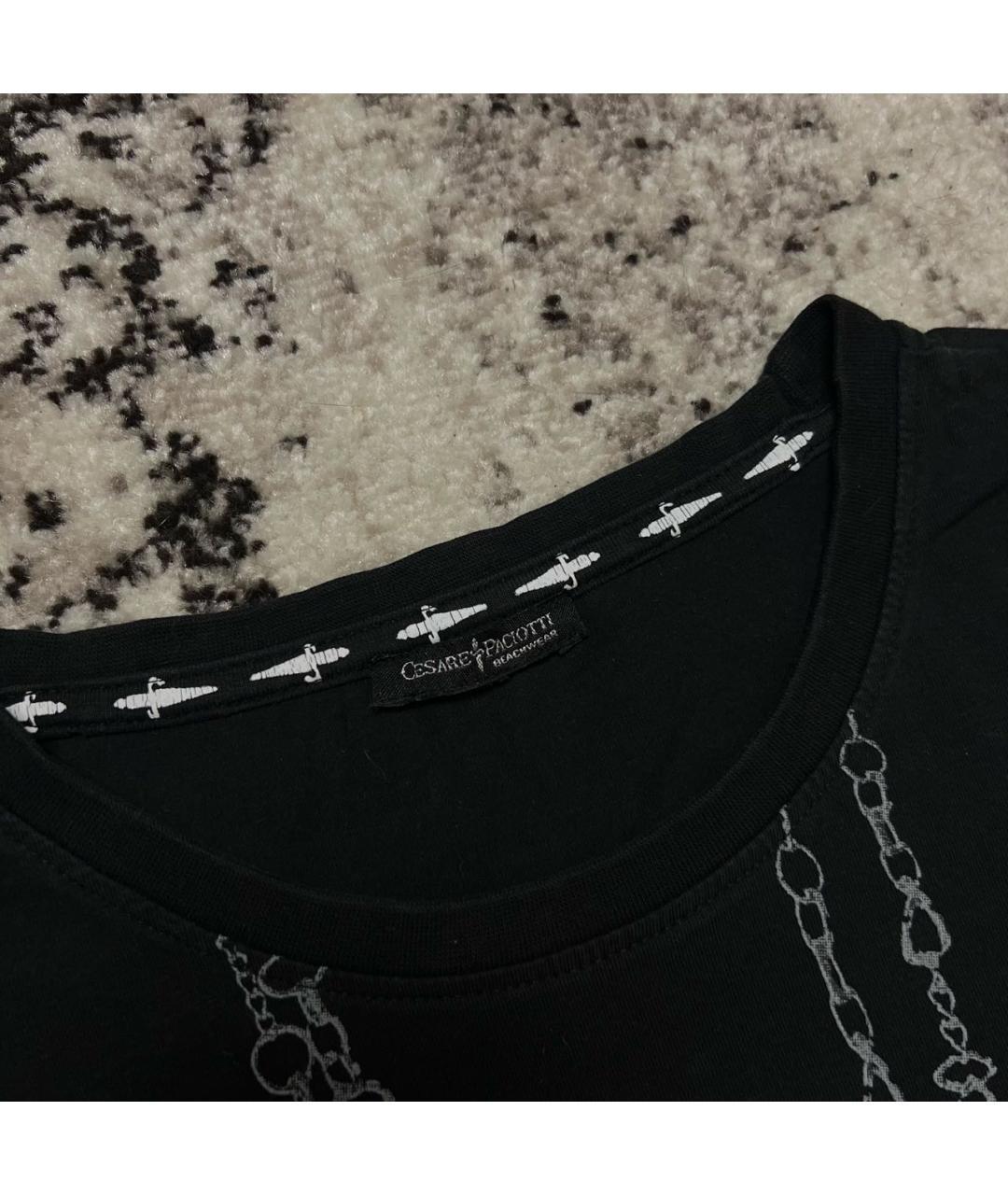 CESARE PACIOTTI Черная хлопковая футболка, фото 3