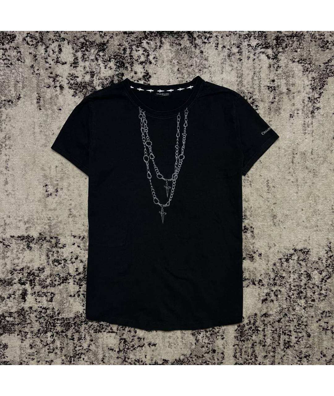 CESARE PACIOTTI Черная хлопковая футболка, фото 5