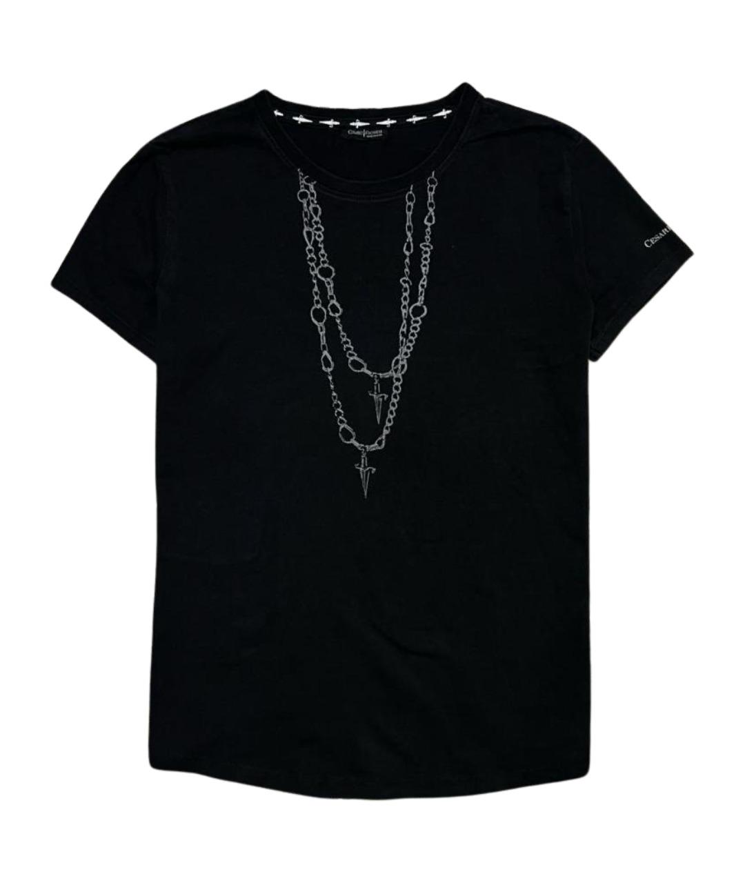 CESARE PACIOTTI Черная хлопковая футболка, фото 1