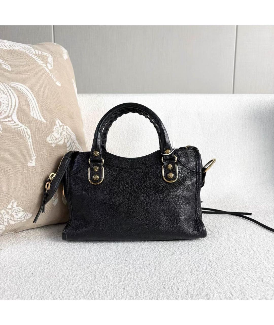 BALENCIAGA Черная кожаная сумка через плечо, фото 3