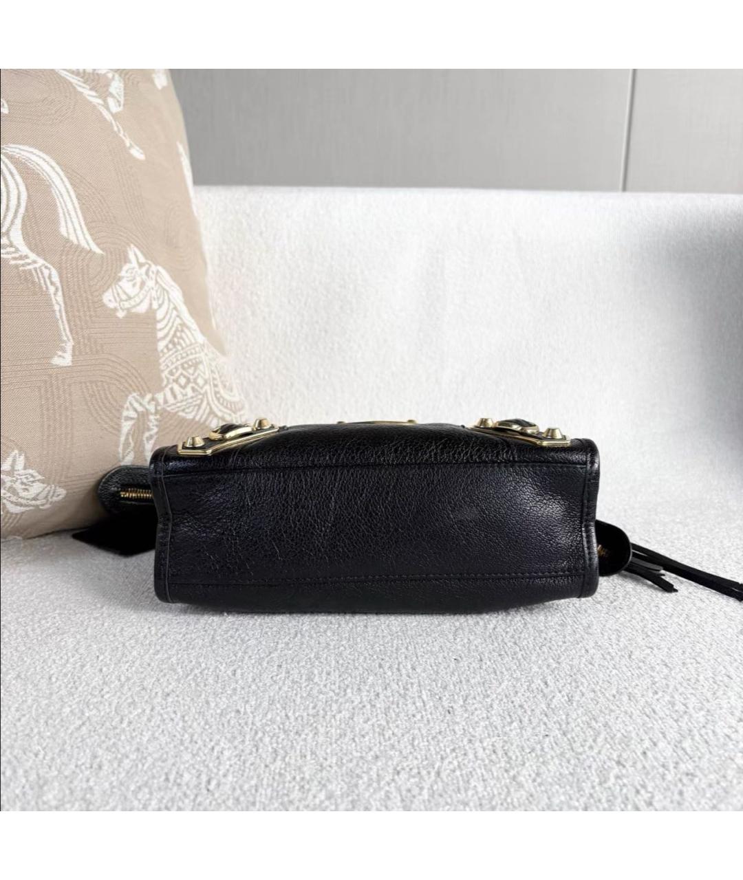 BALENCIAGA Черная кожаная сумка через плечо, фото 5