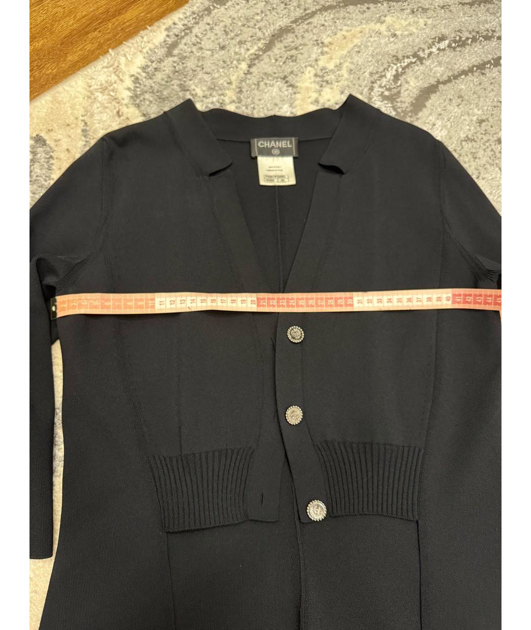 CHANEL Черный вискозный кардиган, фото 2