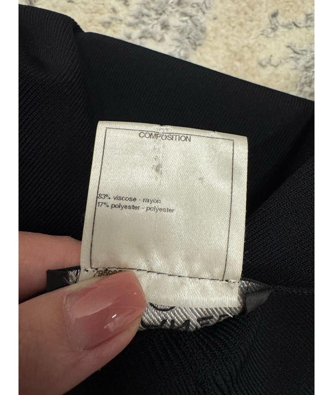 CHANEL Черный вискозный кардиган, фото 3