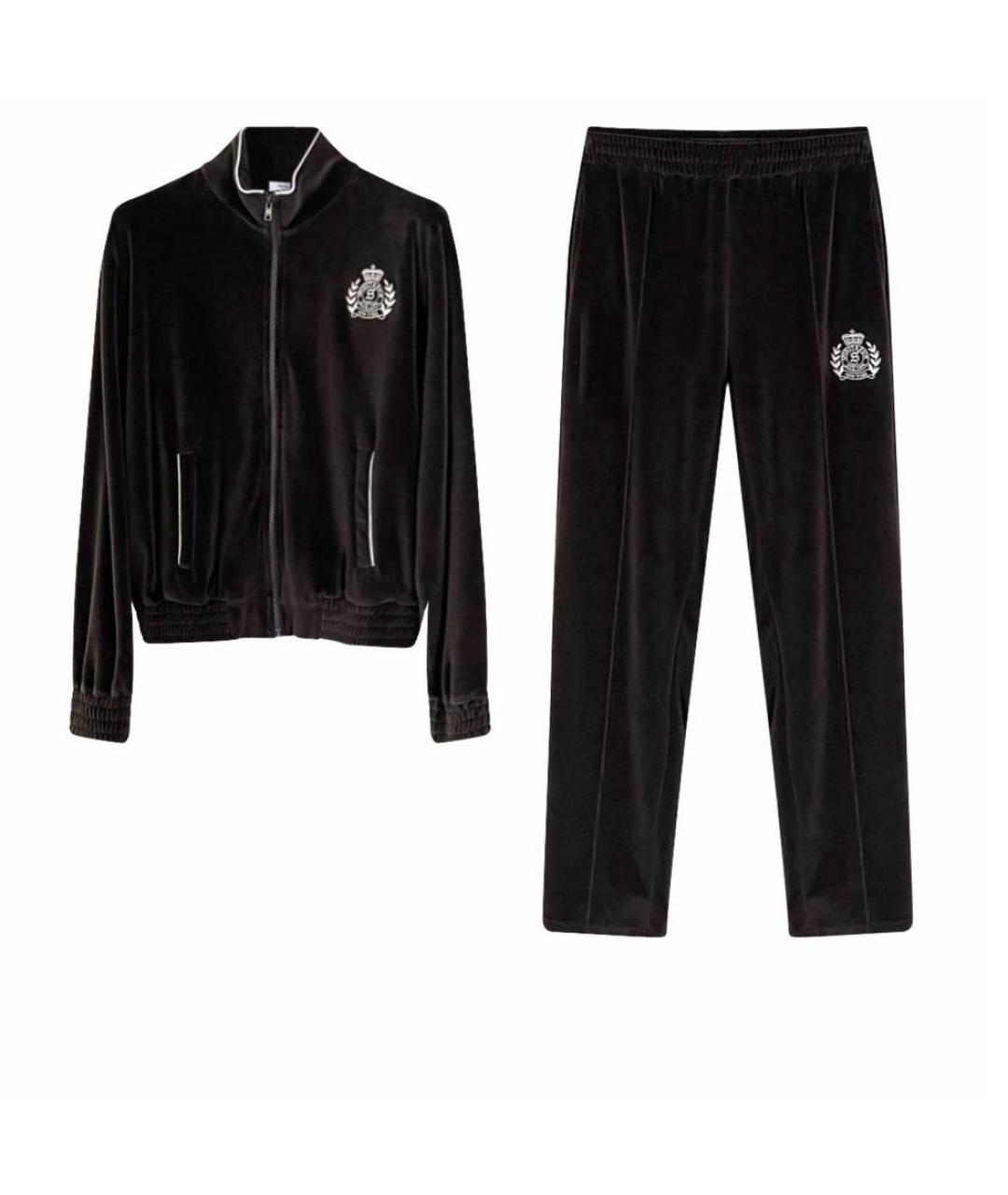 SPORTY AND RICH Коричневый велюровый спортивные костюмы, фото 1