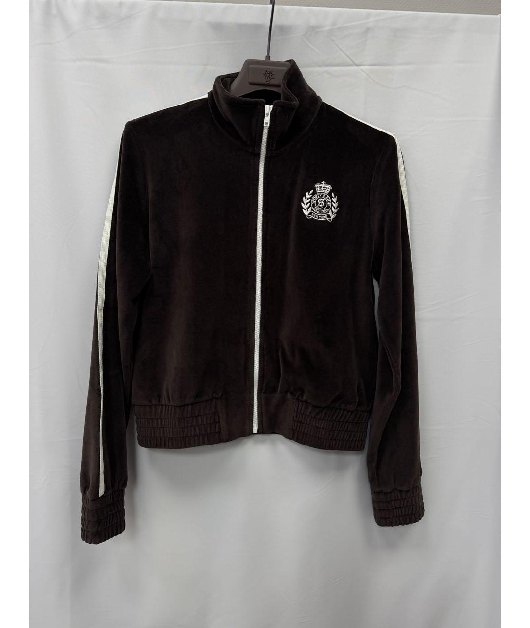 SPORTY AND RICH Коричневый велюровый спортивные костюмы, фото 5