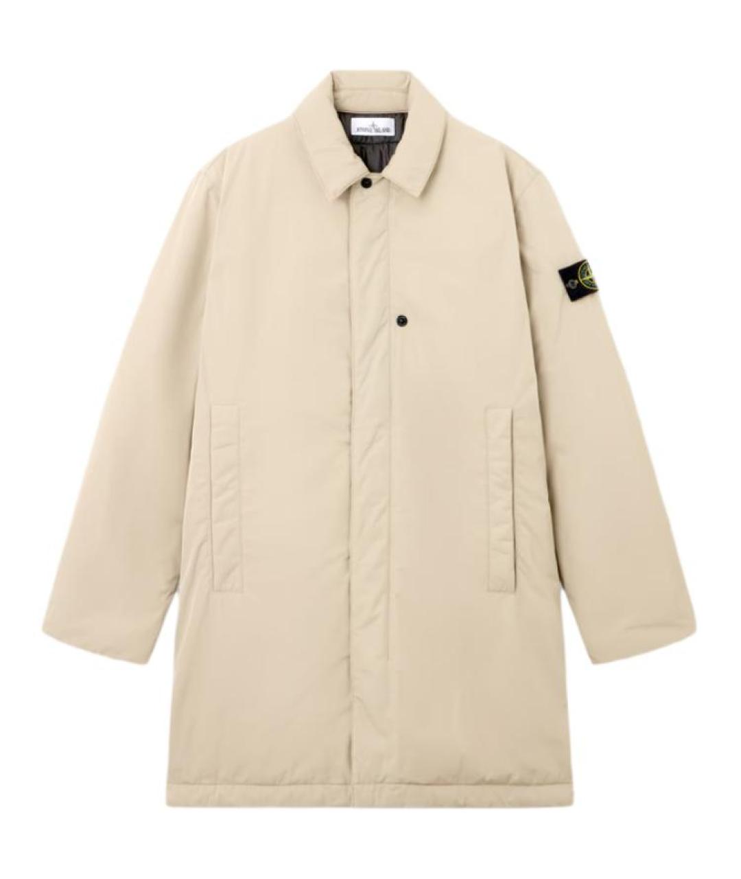 STONE ISLAND Бежевое полиамидовое пальто, фото 1
