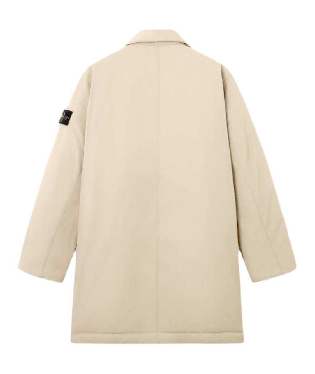 STONE ISLAND Бежевое полиамидовое пальто, фото 2