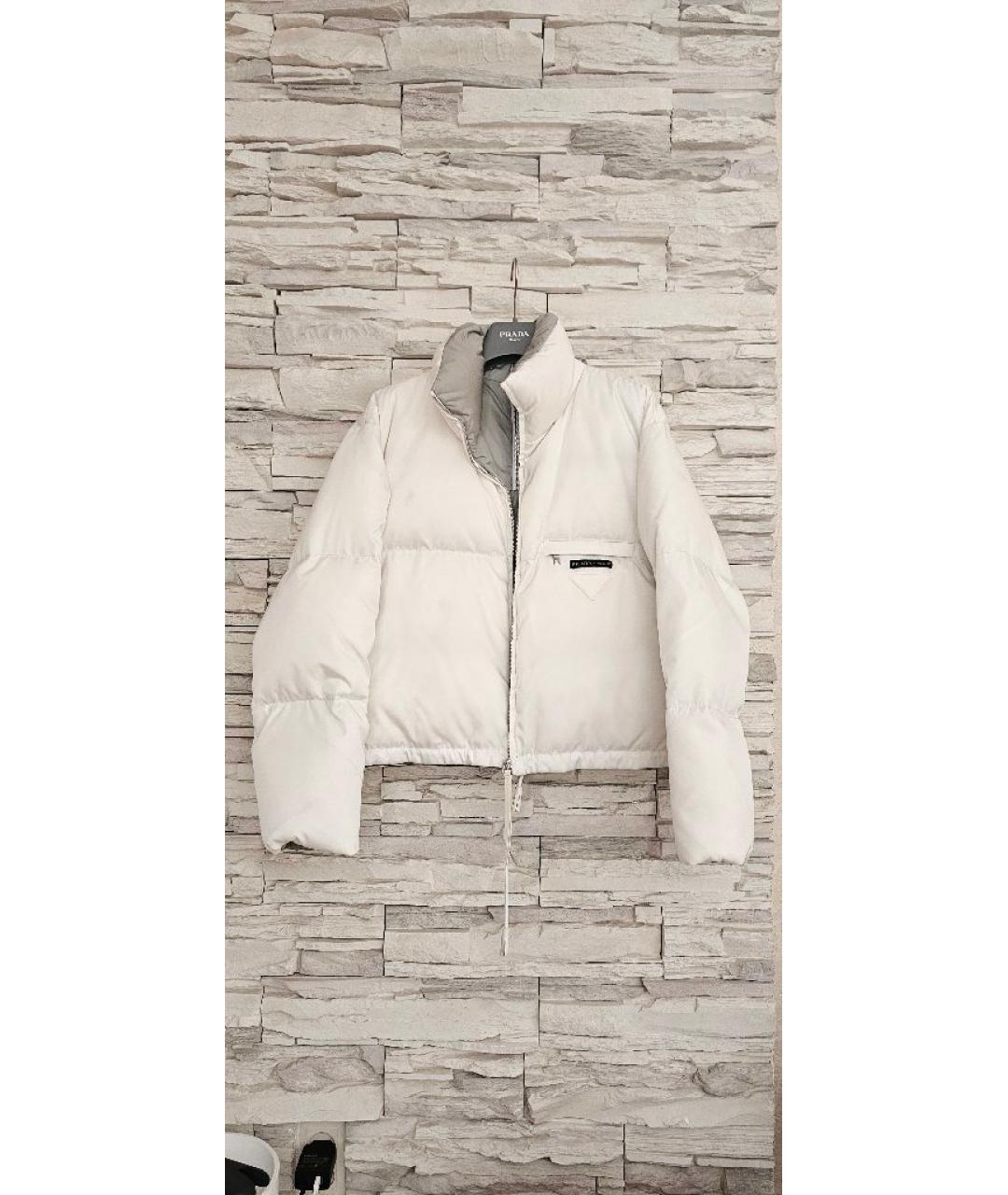PRADA Белый полиэстеровый пуховик, фото 10