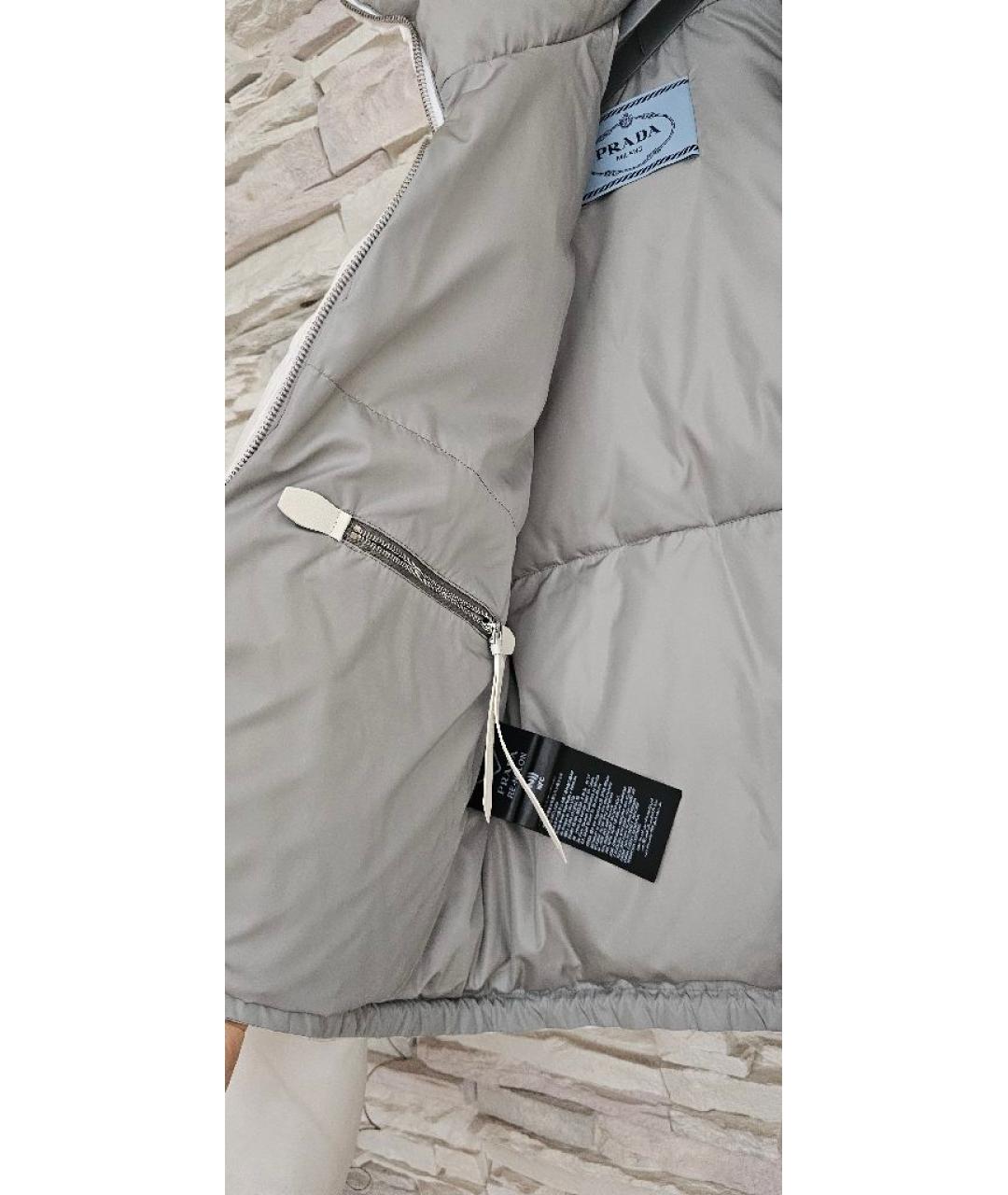 PRADA Белый полиэстеровый пуховик, фото 4