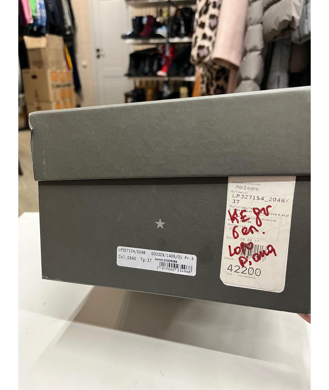 LORENA ANTONIAZZI Темно-синие кожаные лоферы, фото 8