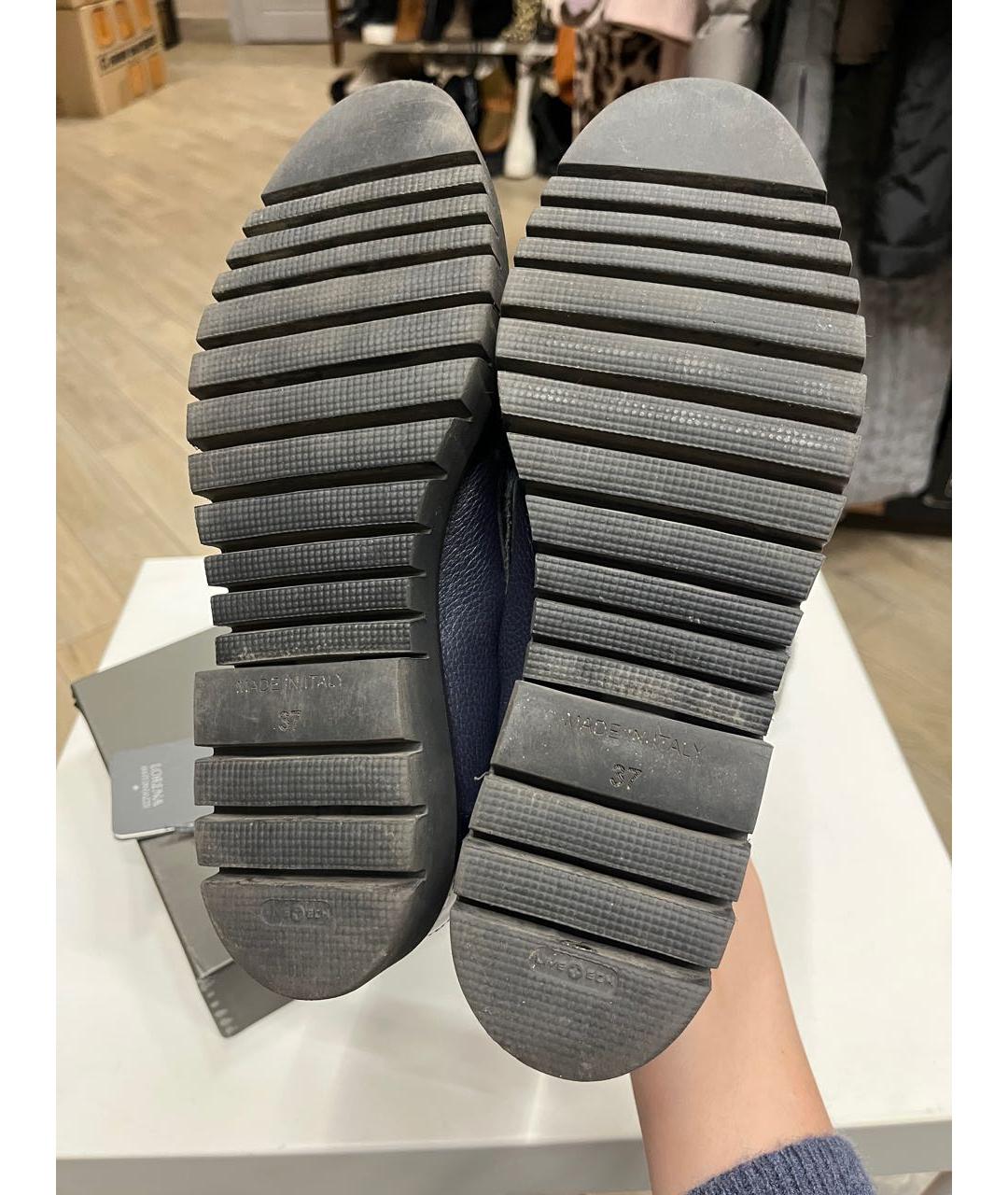 LORENA ANTONIAZZI Темно-синие кожаные лоферы, фото 4