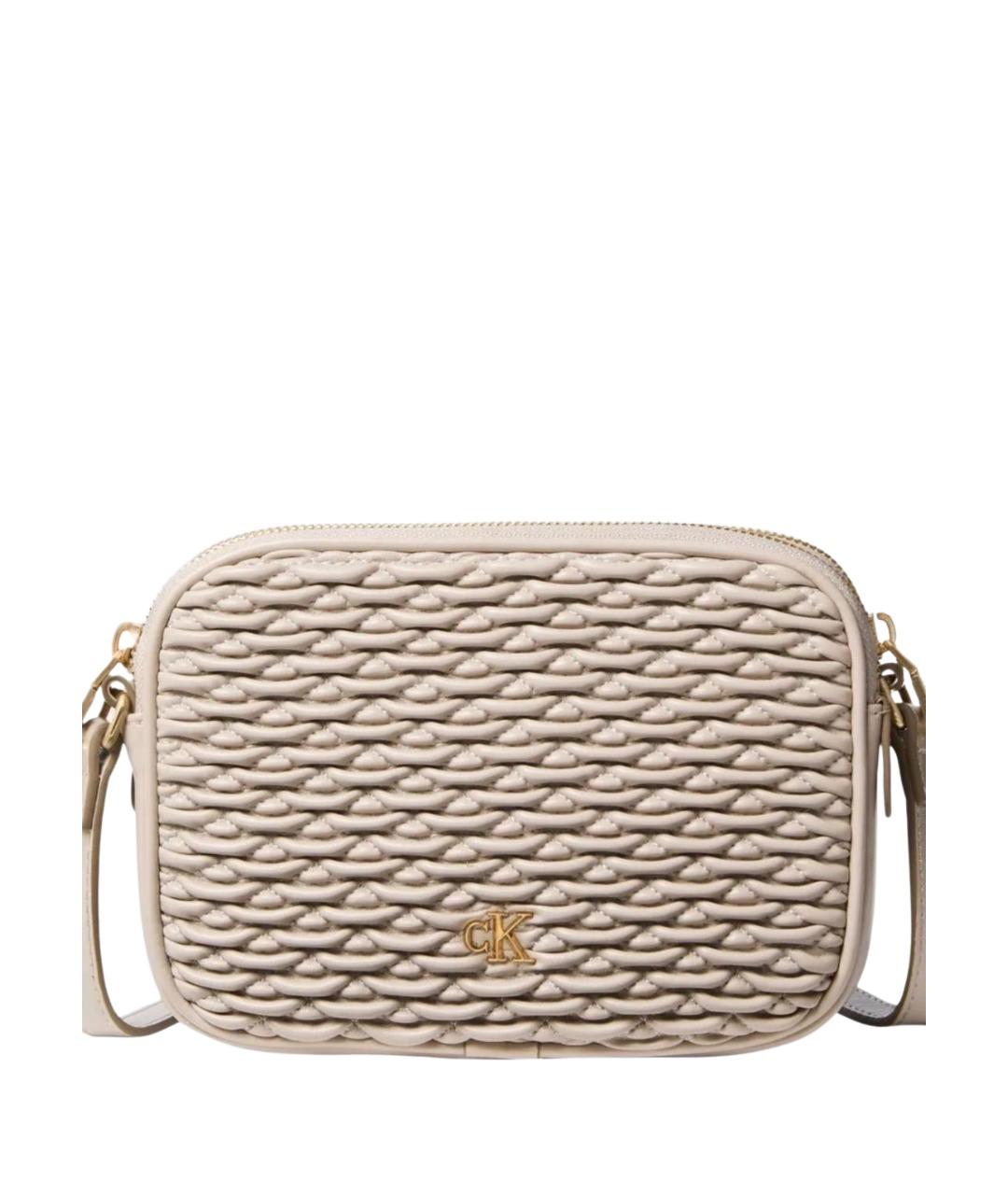 CALVIN KLEIN Бежевая сумка через плечо из искусственной кожи, фото 1