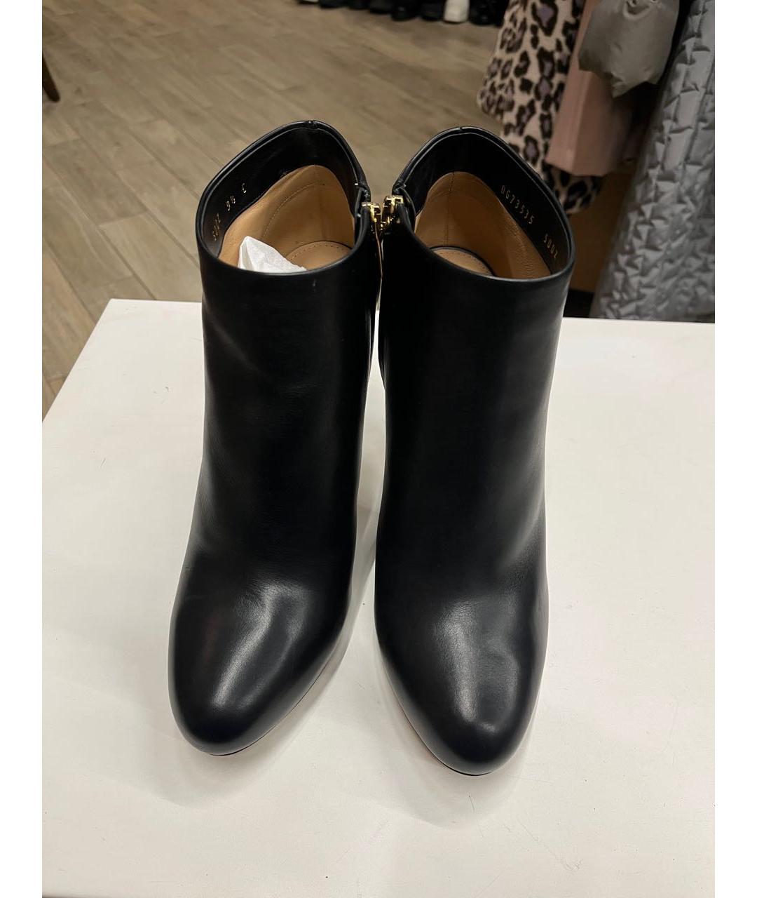 FERRAGAMO Черные кожаные ботильоны, фото 6