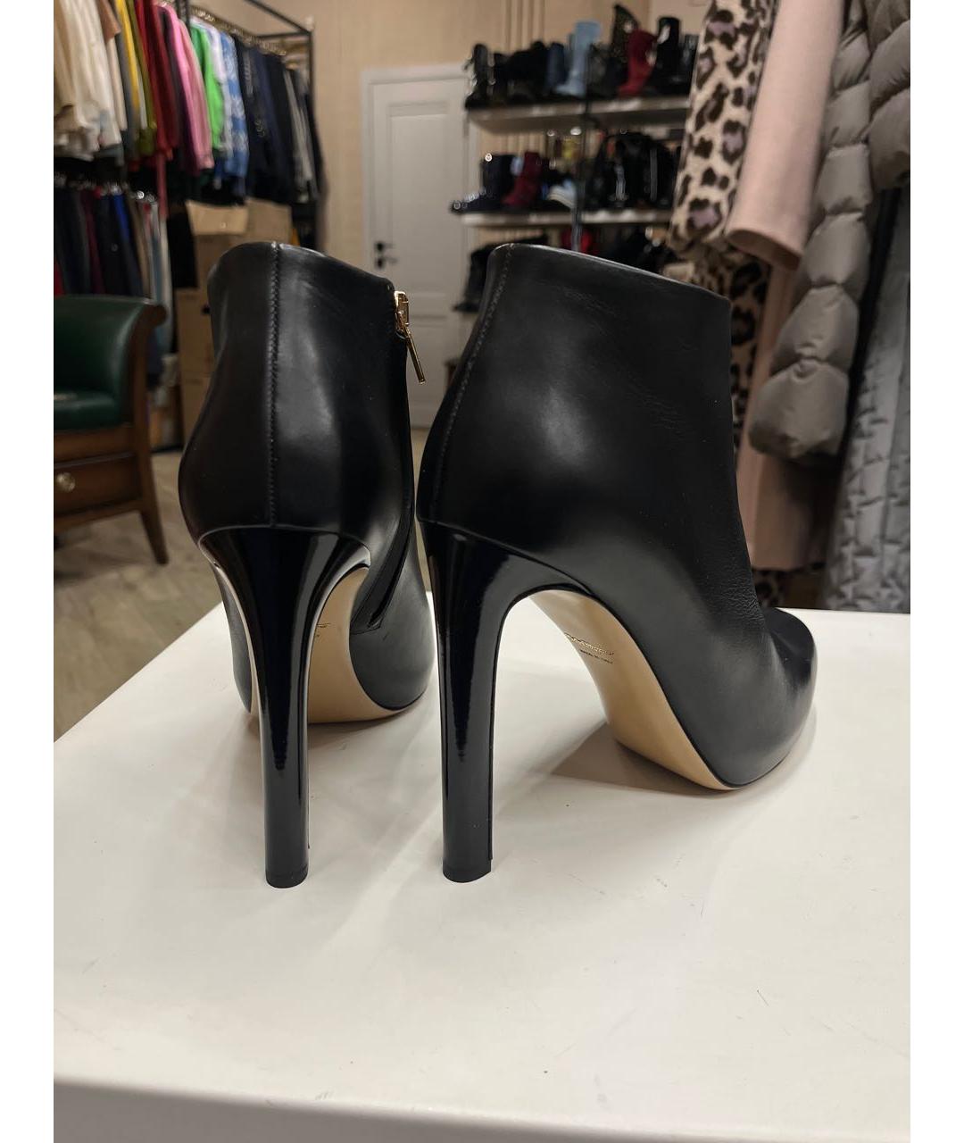 FERRAGAMO Черные кожаные ботильоны, фото 7