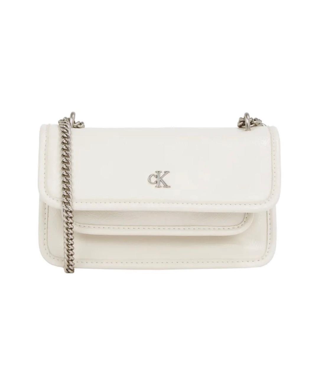 CALVIN KLEIN Белая сумка через плечо из искусственной кожи, фото 3