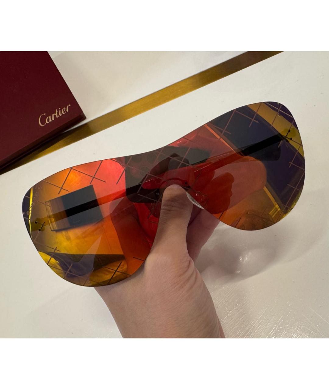 CHANEL Оранжевое металлические солнцезащитные очки, фото 4