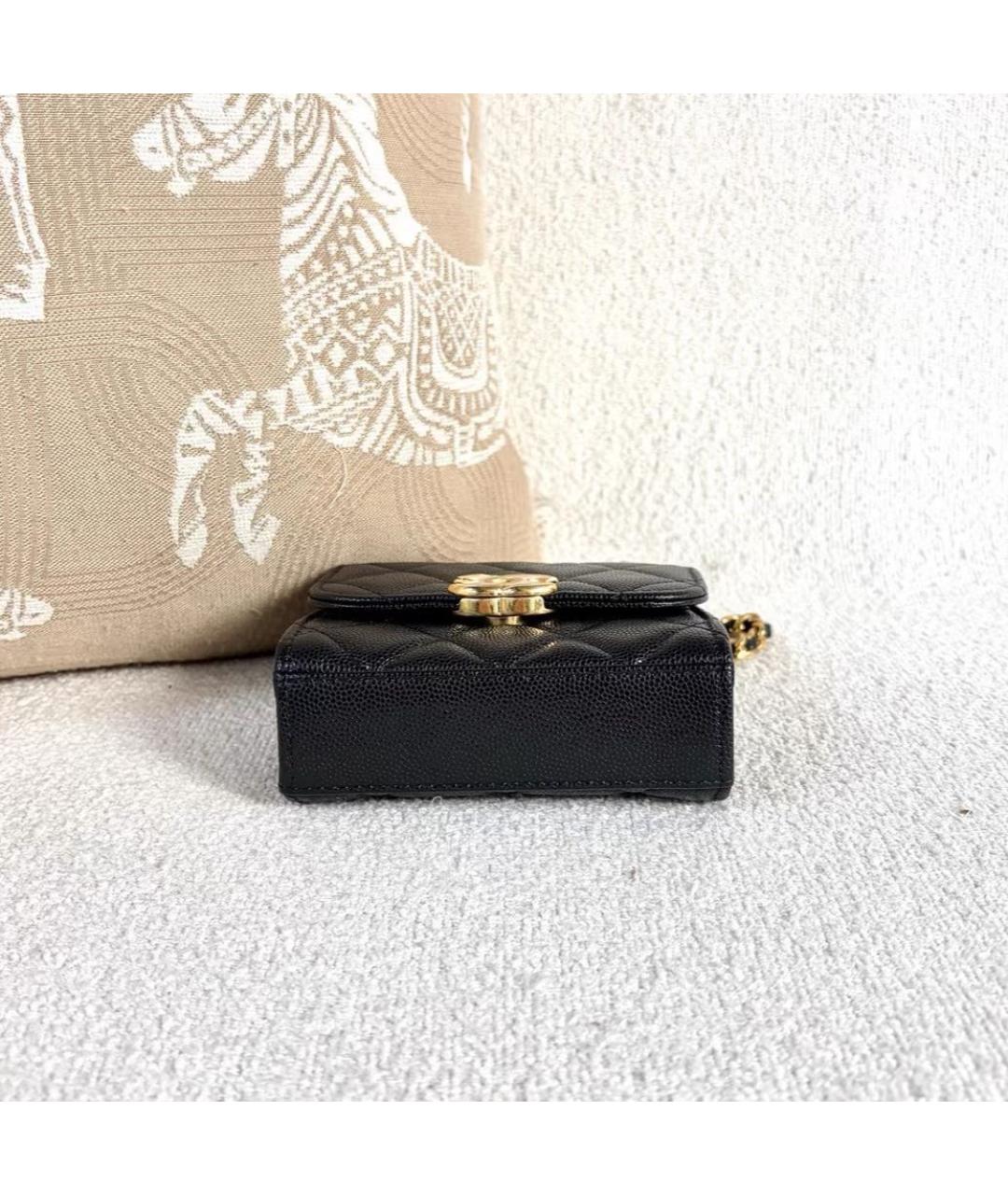 CHANEL Черная кожаная сумка через плечо, фото 5