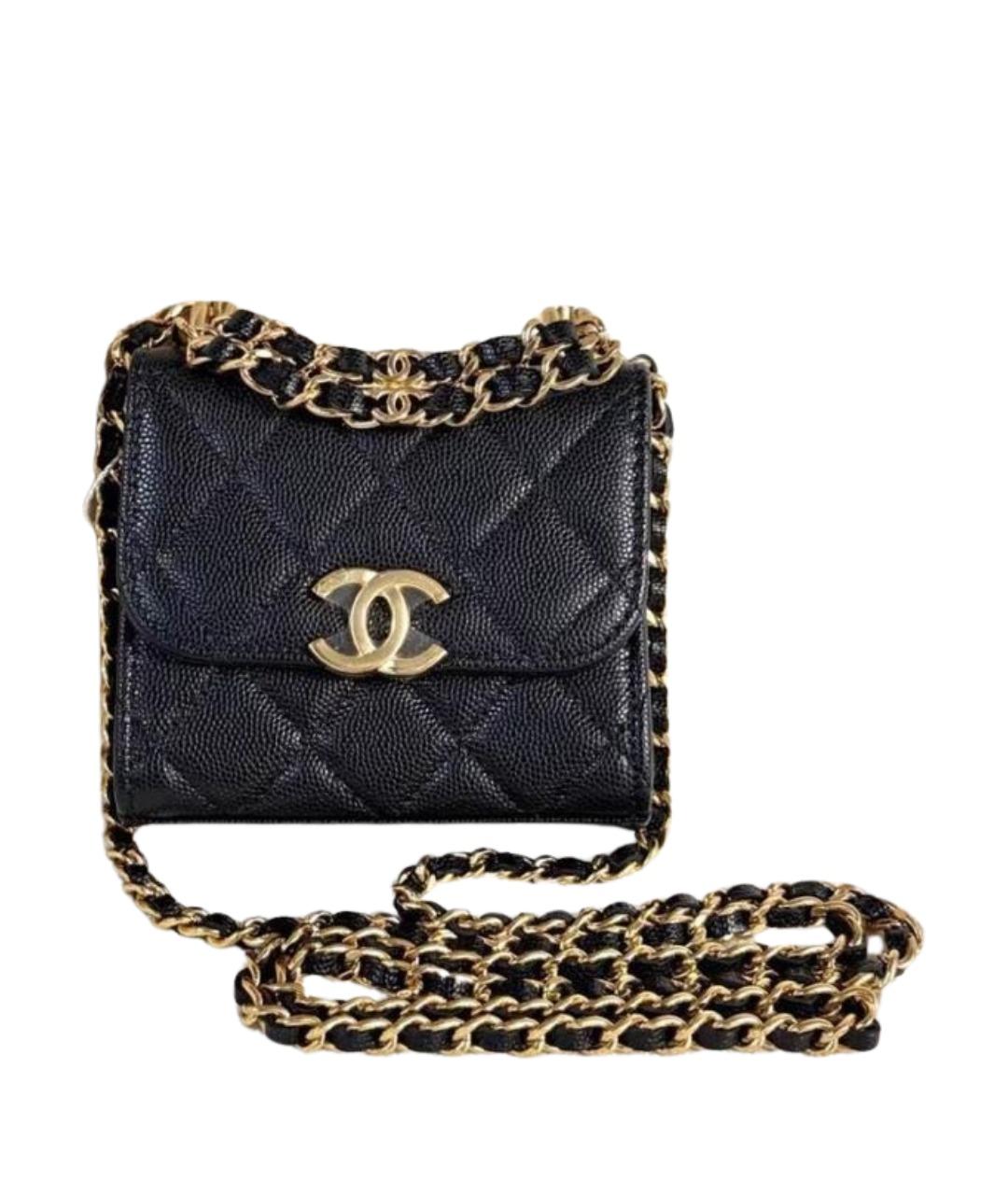 CHANEL Черная кожаная сумка через плечо, фото 1