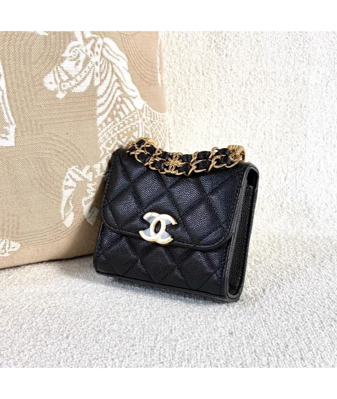 CHANEL Черная кожаная сумка через плечо, фото 4