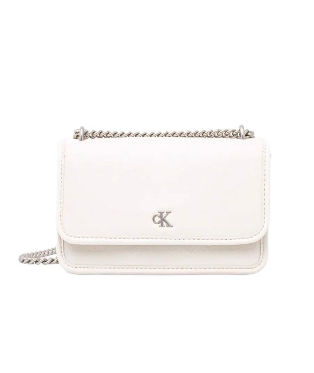 CALVIN KLEIN Белая сумка через плечо из искусственной кожи, фото 3