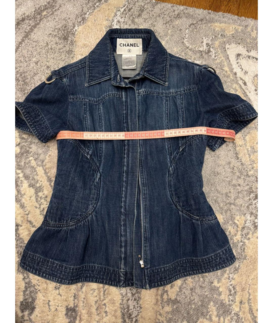 CHANEL Темно-синий деним жакет/пиджак, фото 2