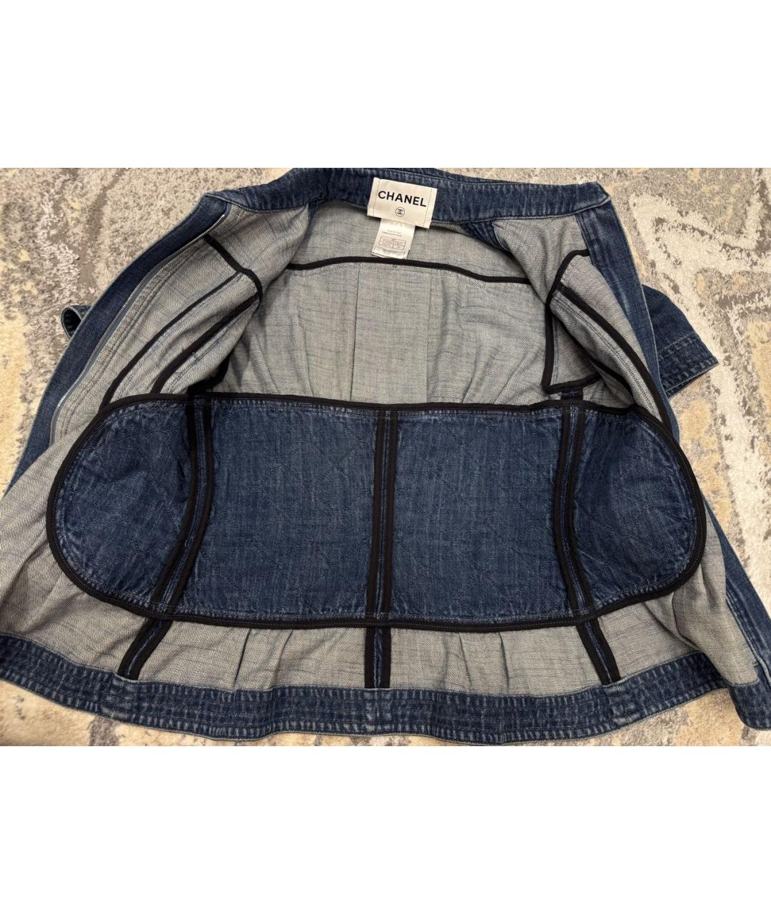 CHANEL Темно-синий деним жакет/пиджак, фото 3