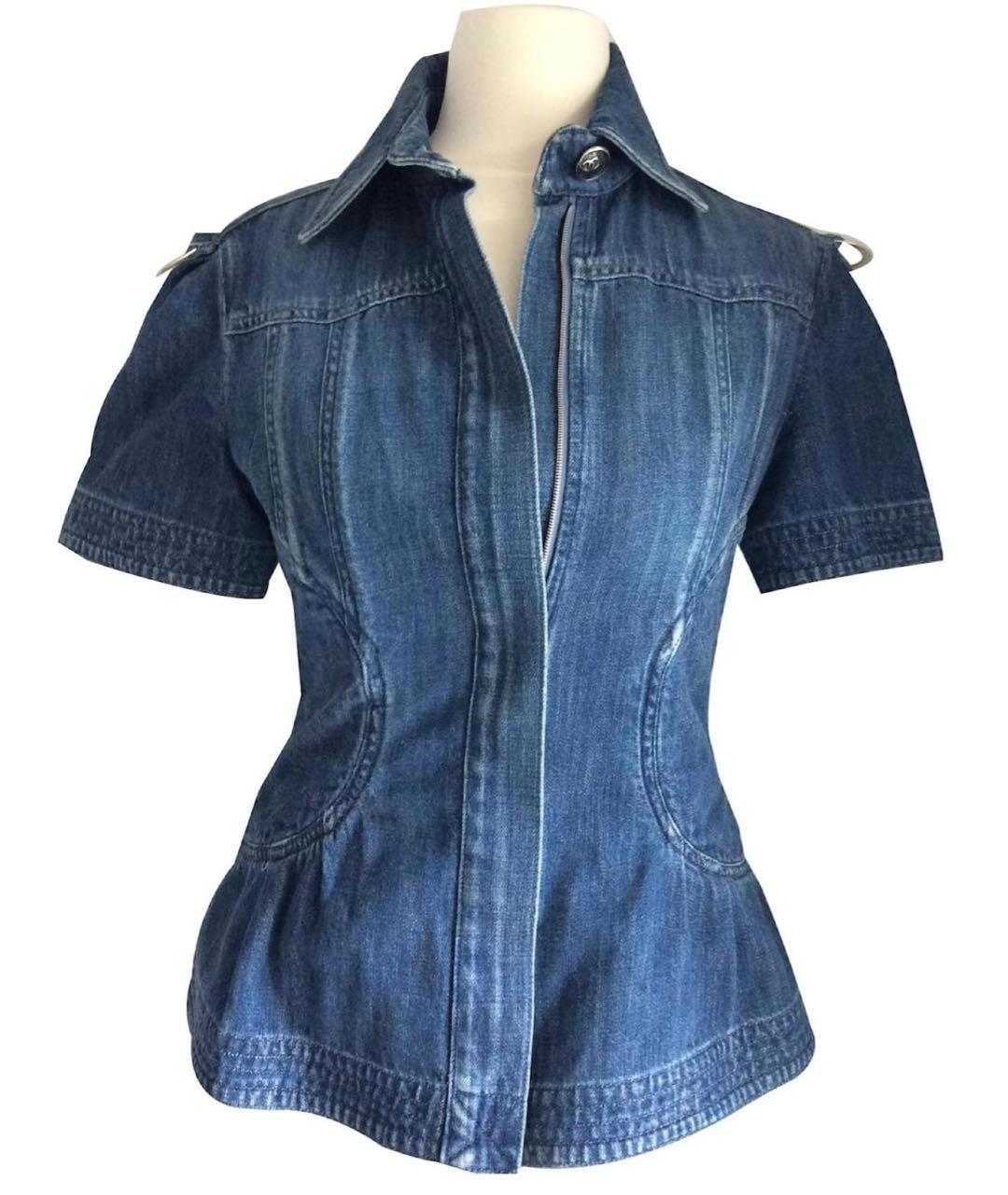 CHANEL Темно-синий деним жакет/пиджак, фото 7