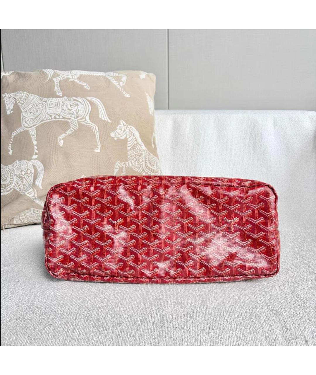 GOYARD Красная кожаная сумка тоут, фото 5