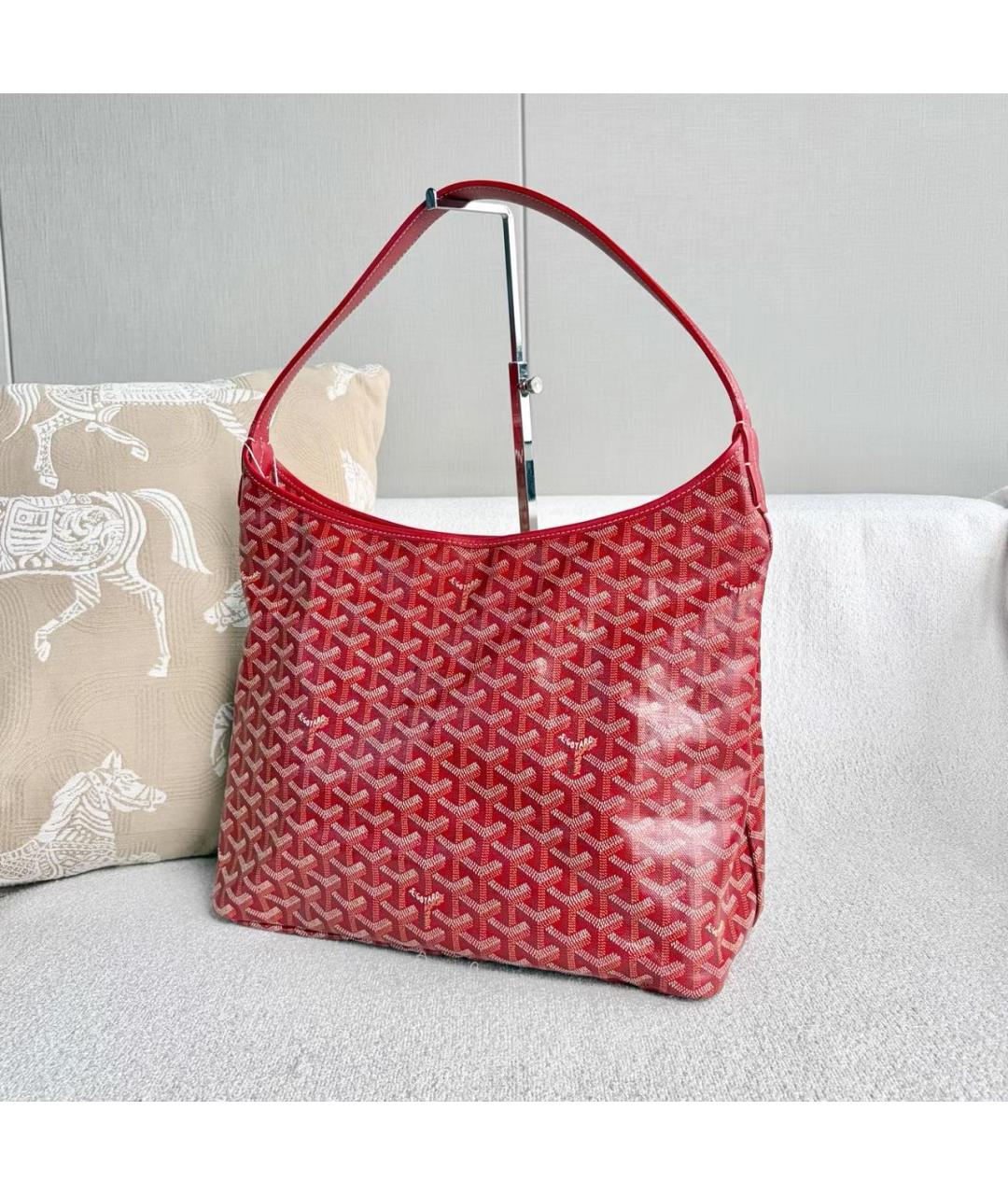 GOYARD Красная кожаная сумка тоут, фото 4