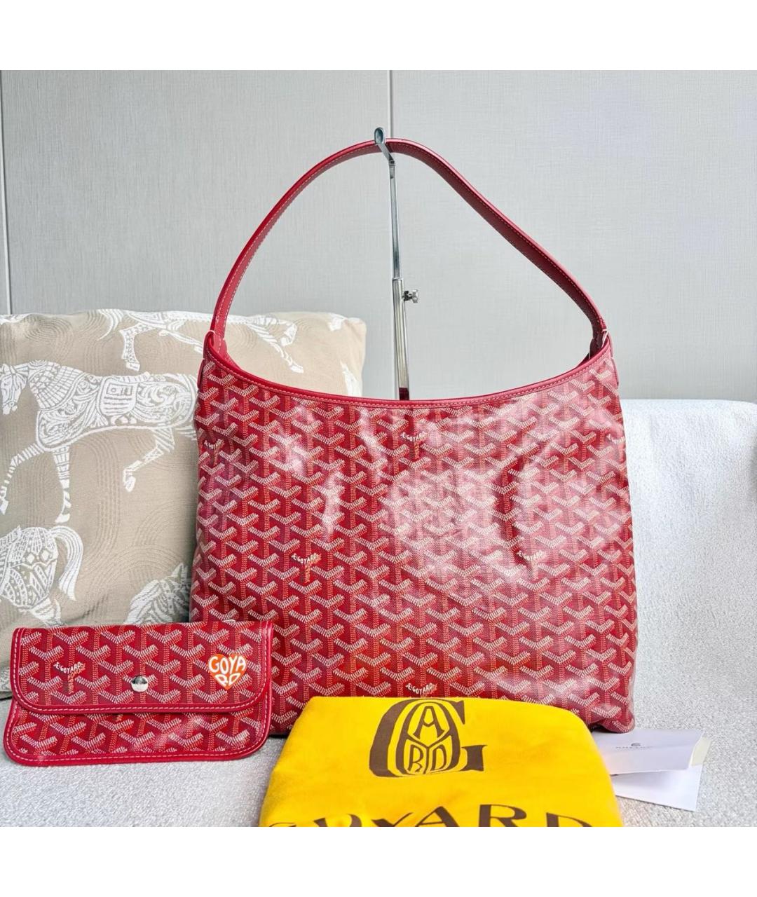 GOYARD Красная кожаная сумка тоут, фото 2