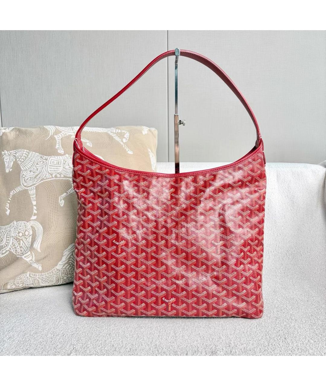 GOYARD Красная кожаная сумка тоут, фото 3