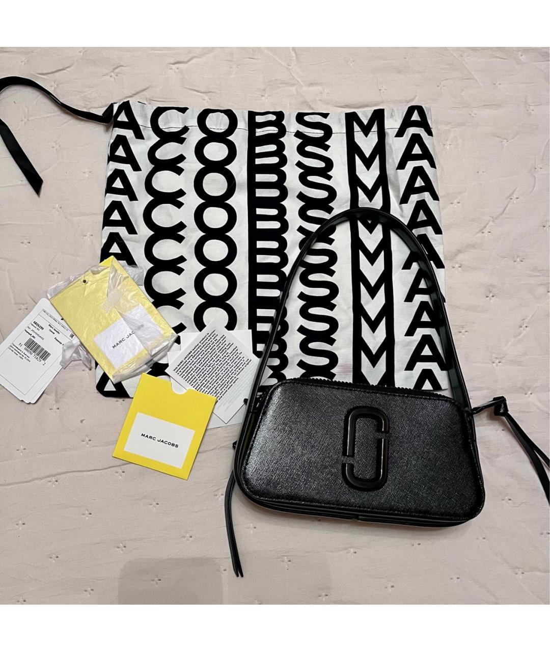 MARC JACOBS Черная кожаная сумка с короткими ручками, фото 5