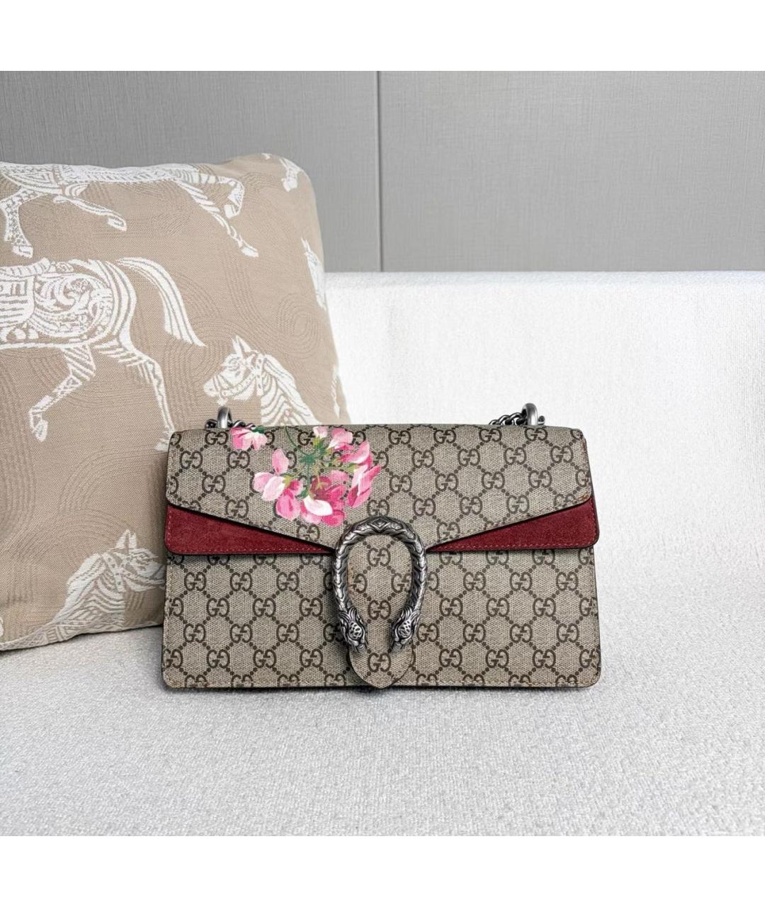 GUCCI Бордовая замшевая сумка через плечо, фото 2