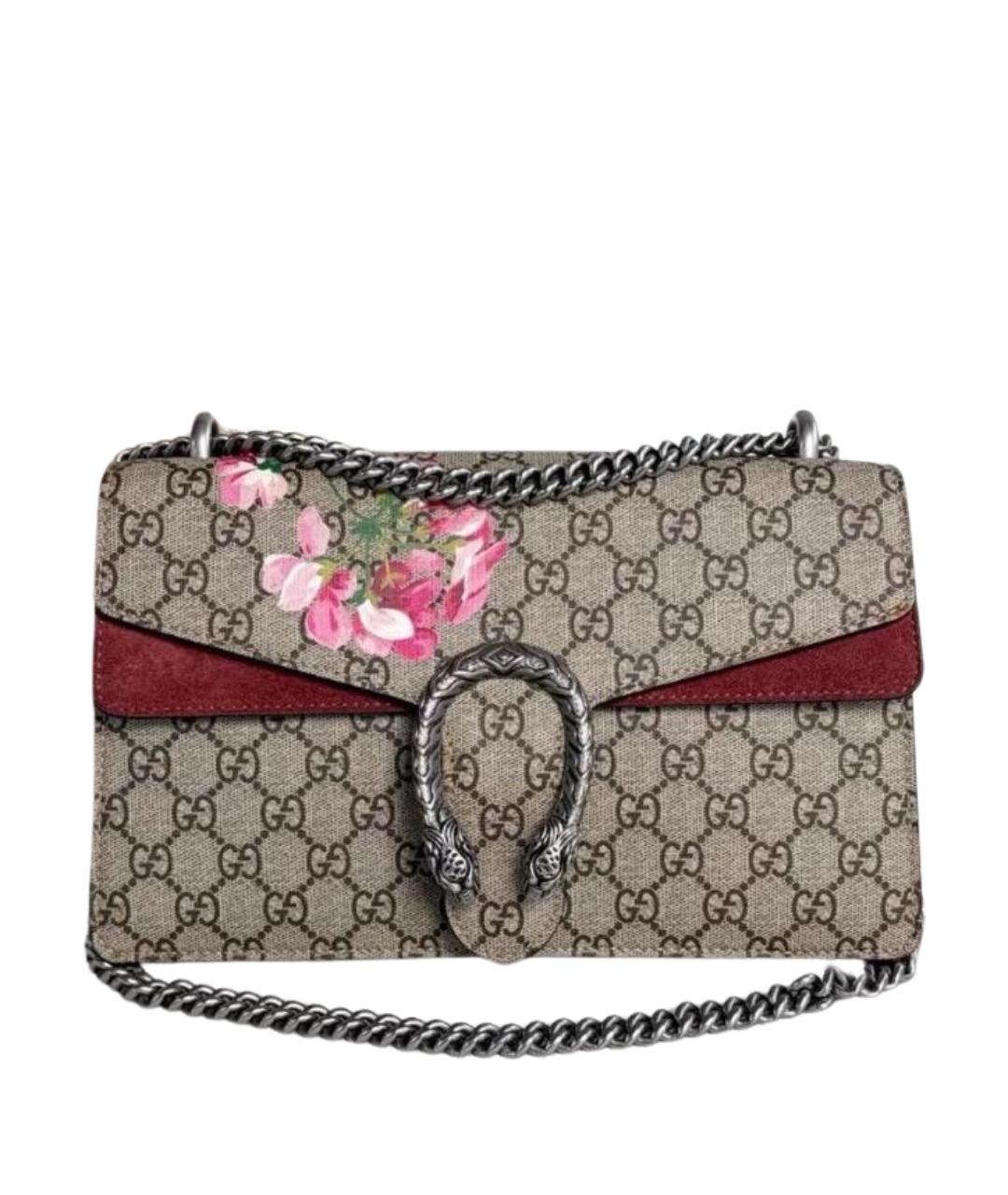 GUCCI Бордовая замшевая сумка через плечо, фото 1