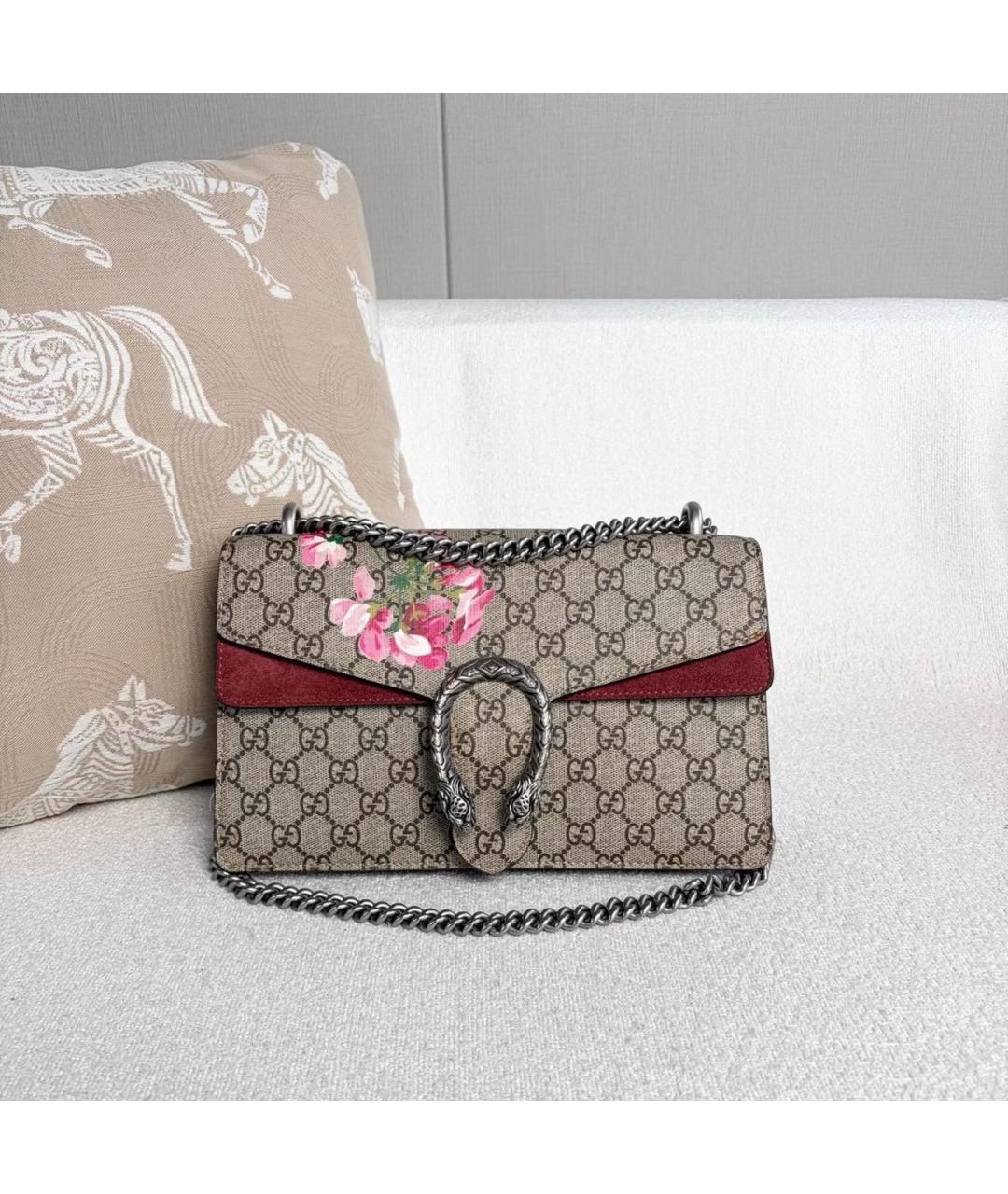 GUCCI Бордовая замшевая сумка через плечо, фото 9