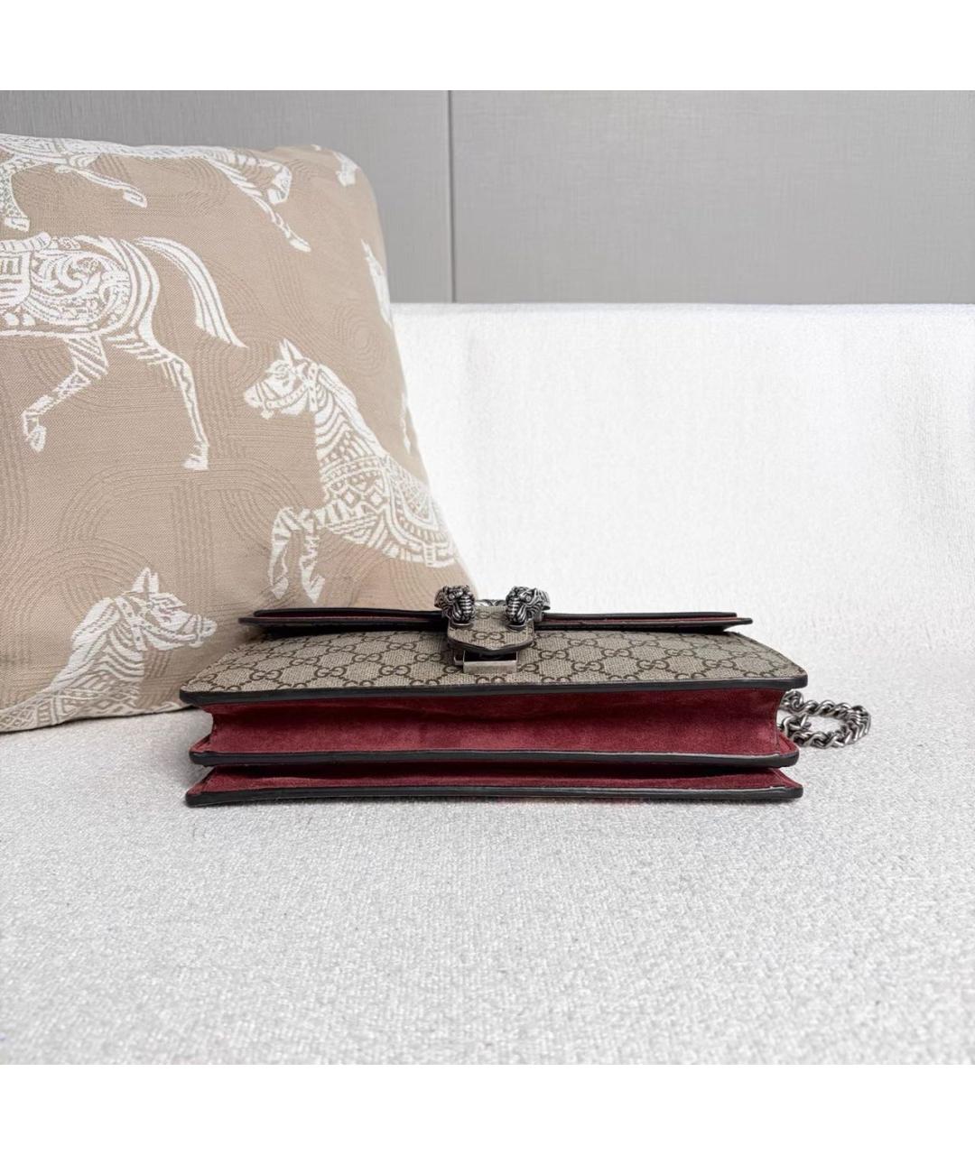 GUCCI Бордовая замшевая сумка через плечо, фото 5